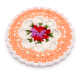 Peach Floral Crochet Doily Handcrafted Cotton Yarn